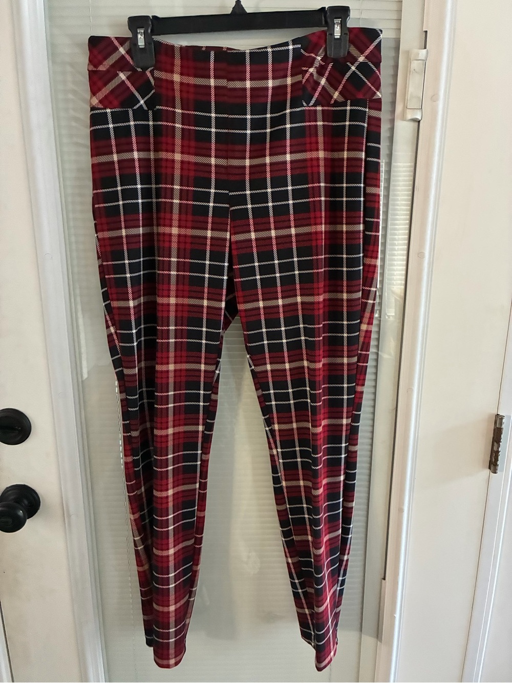 new directions Red Plaid Skinny Pants